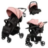 Babygo Basket Pink Melange Wandelwagen Incl. Autostoel 64013 -BabyGo Verkoopwinkel babygo basket pink melange wandelwagen incl. autostoel 64013 1