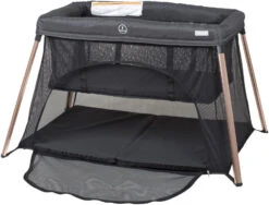 Babygo Dreams II Zwart/Rosegoud Campingbedje Incl. Bodemverhoger 4705 -BabyGo Verkoopwinkel babygo dreams ii zwart goud campingbedje incl. bodemverhoger 4705 1