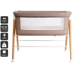 Babygo Goodnight Beige Wieg 4362 -BabyGo Verkoopwinkel babygo goodnight beige wieg aan bed 4362 1