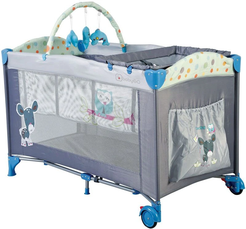Babygo Sleepwell Blue Campingbed Met Bodemverhoger 4404 3 Babygo Sleepwell Blue Campingbed Met Bodemverhoger 4404 - Afbeelding 2
