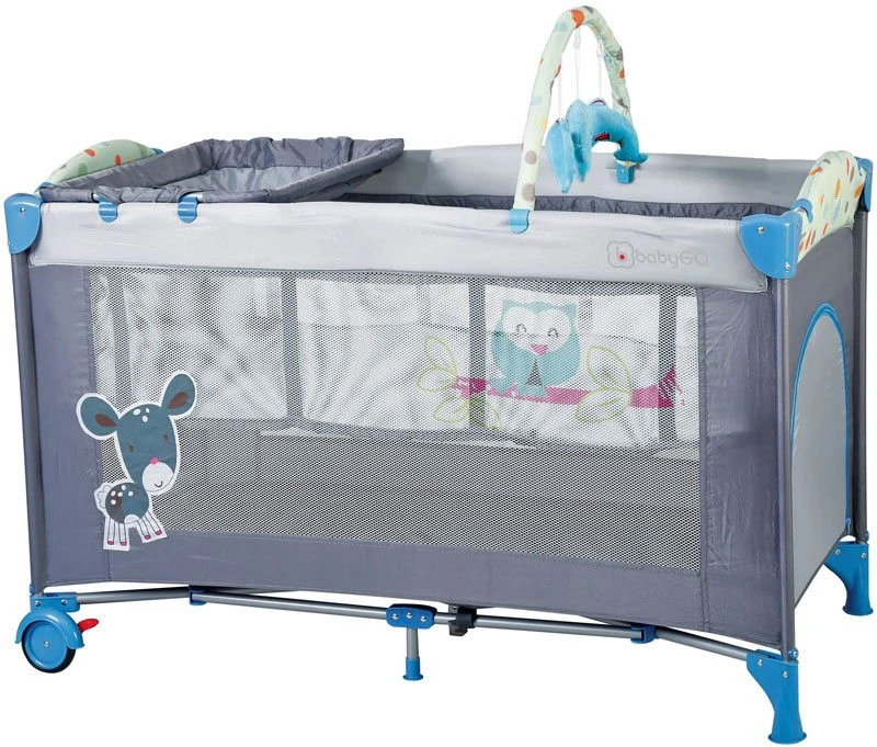 Babygo Sleepwell Blue Campingbed Met Bodemverhoger 4404 2 Babygo Sleepwell Blue Campingbed Met Bodemverhoger 4404