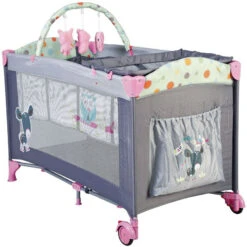 BabyGo Verkoopwinkel -BabyGo Verkoopwinkel babygo sleepwell pink campingbed met bodemverhoger 2