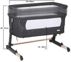 Babygo Together Zwart/Roségoud Wieg Aan Bed 4605 -BabyGo Verkoopwinkel babygo together zwart goud wieg aan bed 4605 1