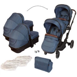 Babygo Twinner Blue Tandem Duowagen Incl. 2 Autostoelen -BabyGo Verkoopwinkel babygo twinner blue tandem duowagen 7502 12 1