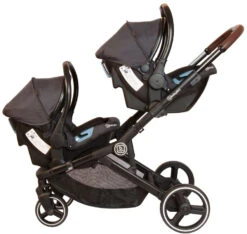 Babygo Twinner Grey Tandem Duowagen Incl. 2 Autostoelen -BabyGo Verkoopwinkel babygo twinner grey tandem duowagen 7501 2 1